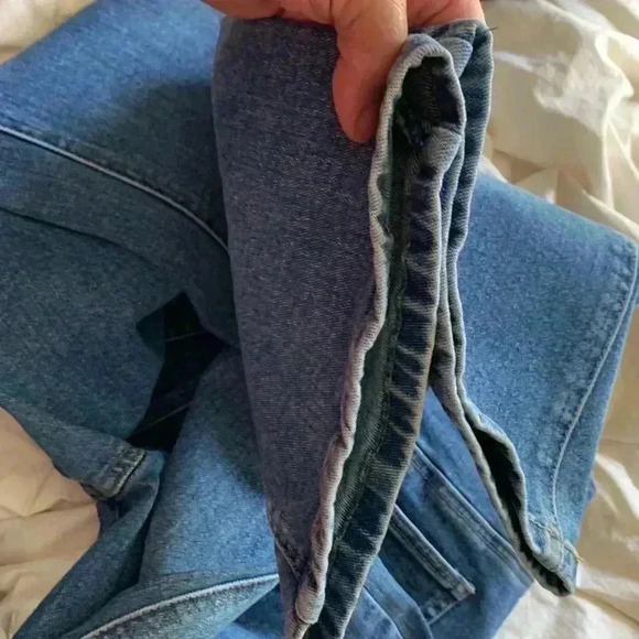 Cotton Ginny petite  Vintage heavy weight denim, wide leg, high rise jeans - Picture 8 of 9